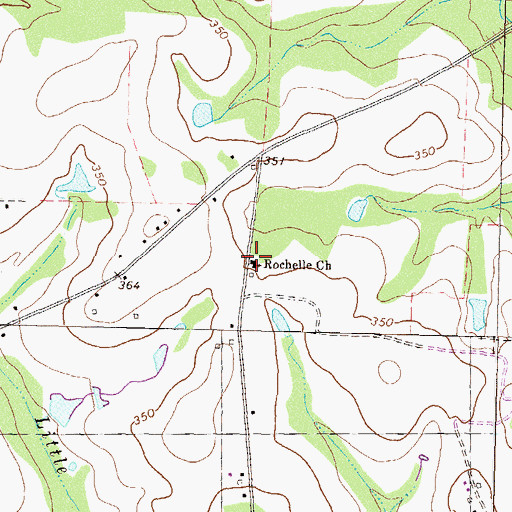 Topographic Map of Rochelle Church, GA