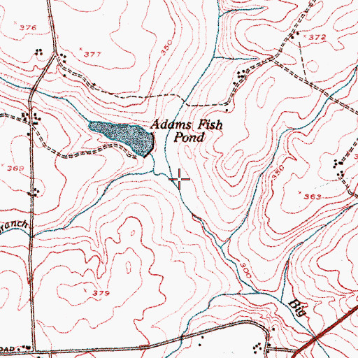 Topographic Map of Rock Branch, GA