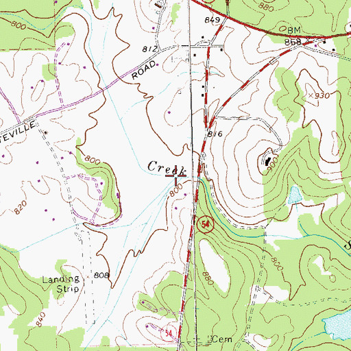Topographic Map of Rock Branch, GA