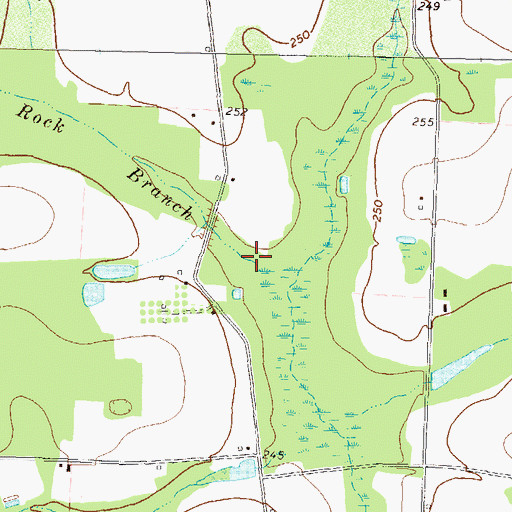 Topographic Map of Rock Branch, GA