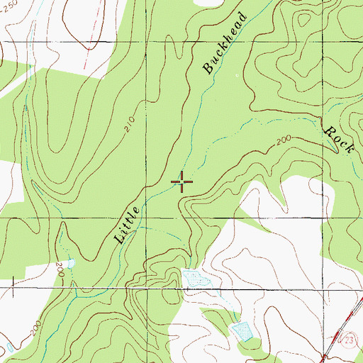 Topographic Map of Rock Branch, GA
