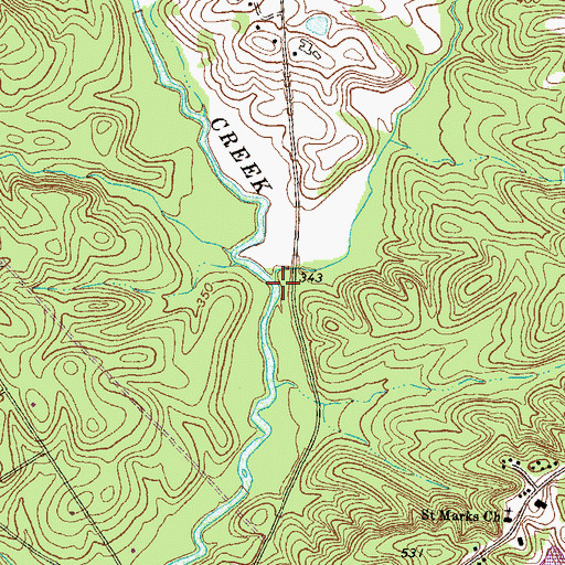 Topographic Map of Rock Creek, GA