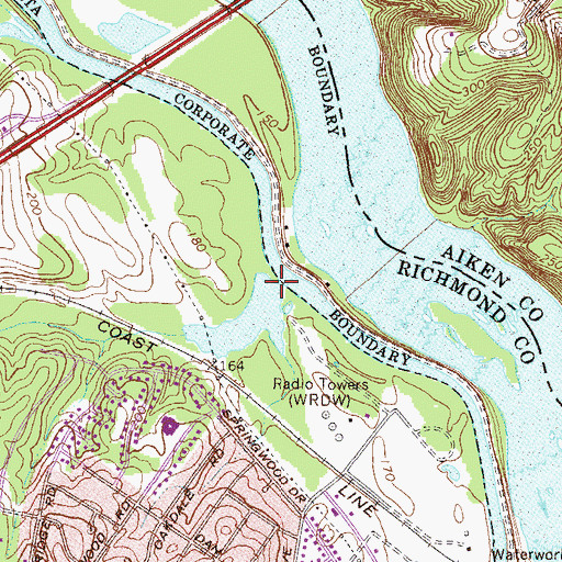 Topographic Map of Rock Creek, GA