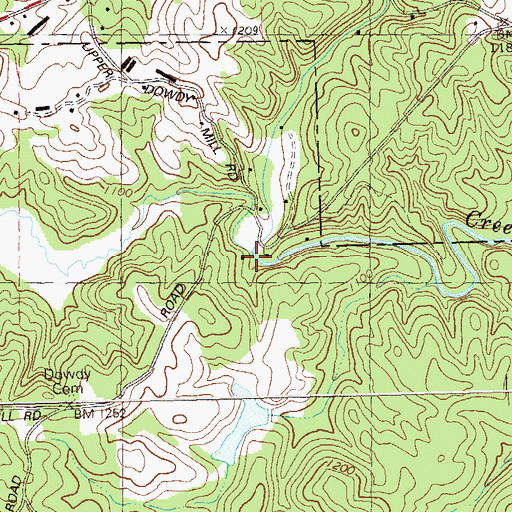 Topographic Map of Rock Creek, GA