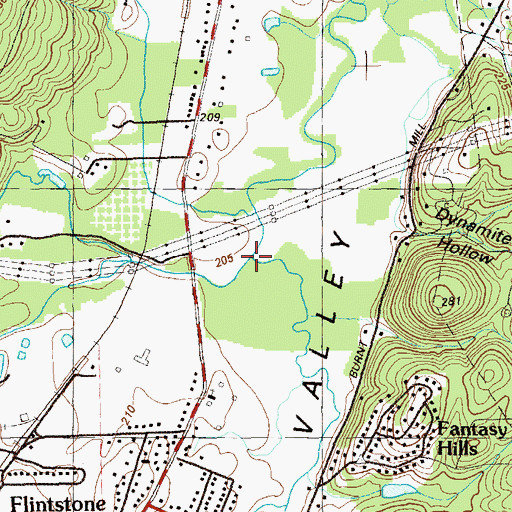 Topographic Map of Rock Creek, GA