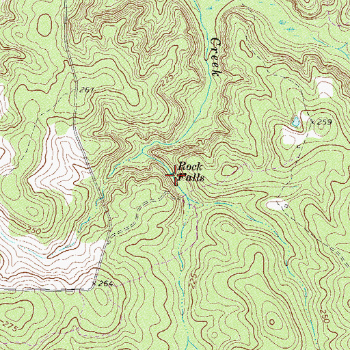 Topographic Map of Rock Falls, GA
