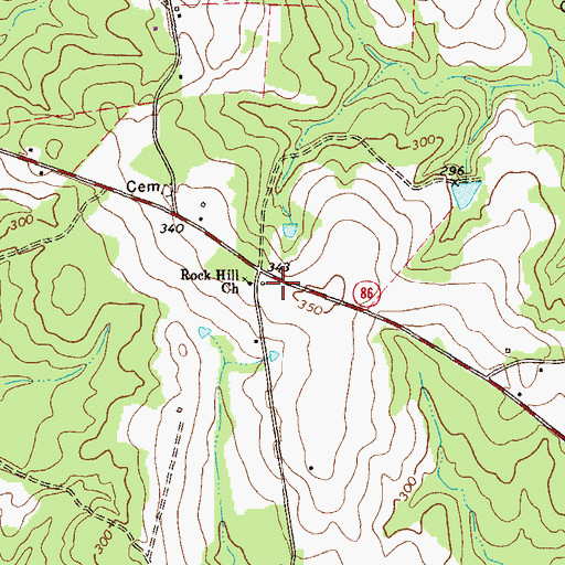 Topographic Map of Rock Hill Church, GA