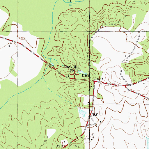 Topographic Map of Rock Hill Church, GA