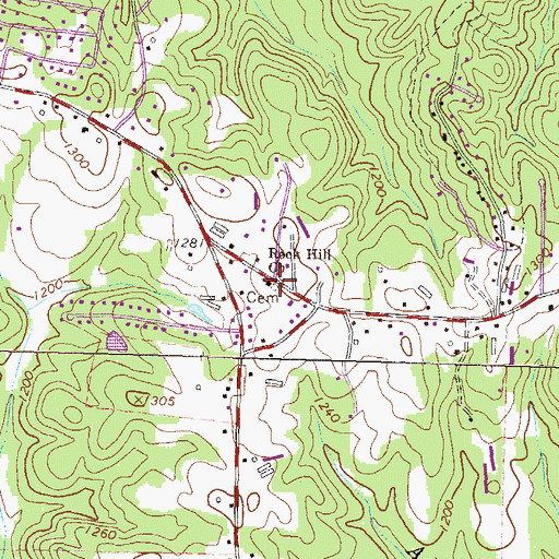 Topographic Map of Rock Hill Church, GA