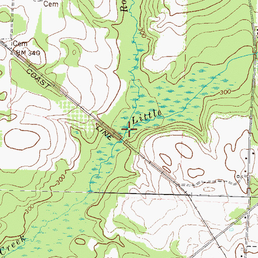 Topographic Map of Rock Hill Creek, GA