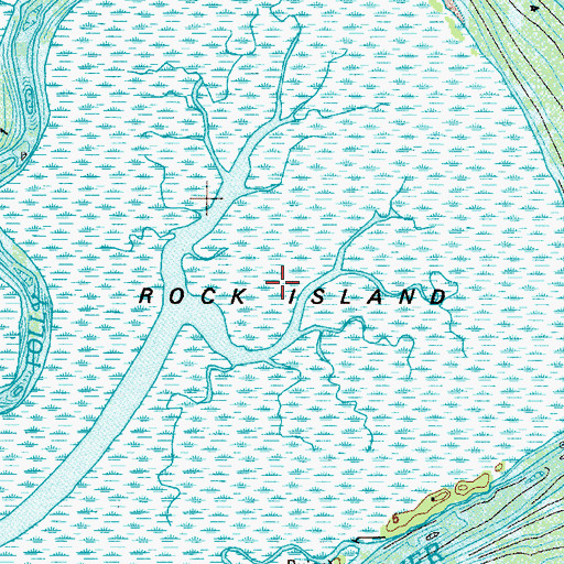Topographic Map of Rock Island, GA