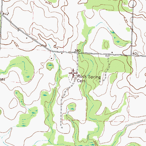 Topographic Map of Rock Spring Cemetery, GA