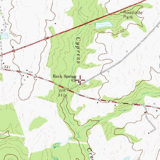 Topographic Map of Rock Spring Church, GA