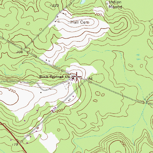 Topographic Map of Rock Springs Church, GA