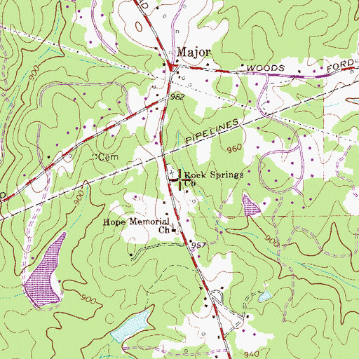 Topographic Map of Rock Springs Missionary Baptist Church, GA