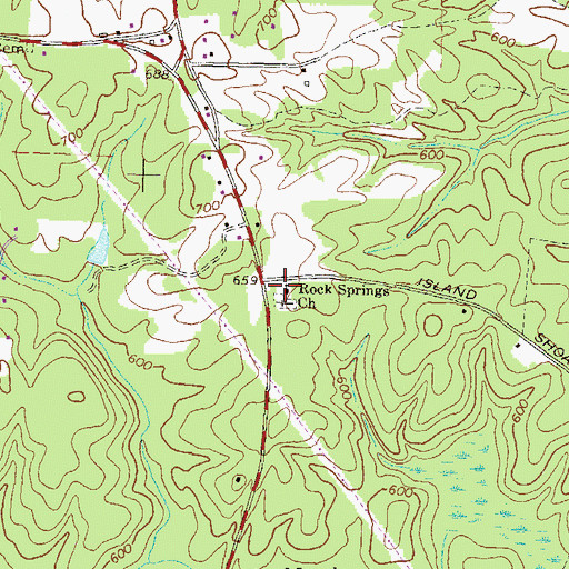 Topographic Map of Rock Spring Baptist Church, GA