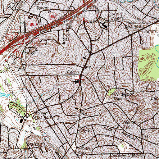 Topographic Map of Rock Spring Presbyterian Church, GA