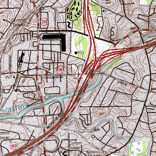 Topographic Map of Rock Springs School, GA