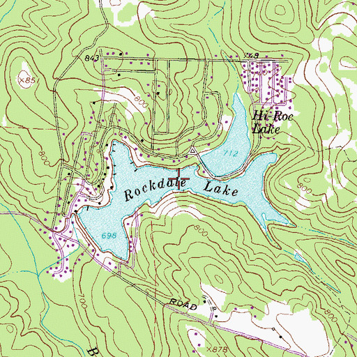 Topographic Map of Rockdale Lake, GA