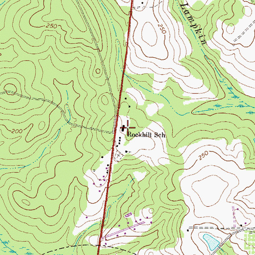 Topographic Map of Rockhill School, GA