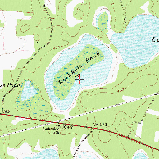 Topographic Map of Rockhole Pond, GA