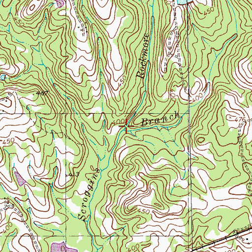Topographic Map of Rockmore Creek, GA