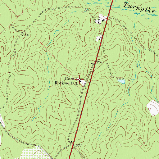 Topographic Map of Rockwell Church, GA