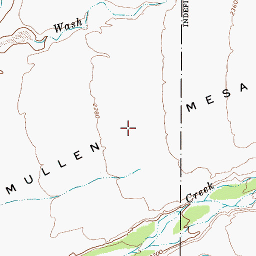 Topographic Map of Mullen Mesa, AZ