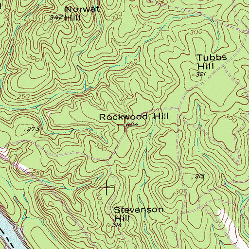 Topographic Map of Rockwood Hill, GA