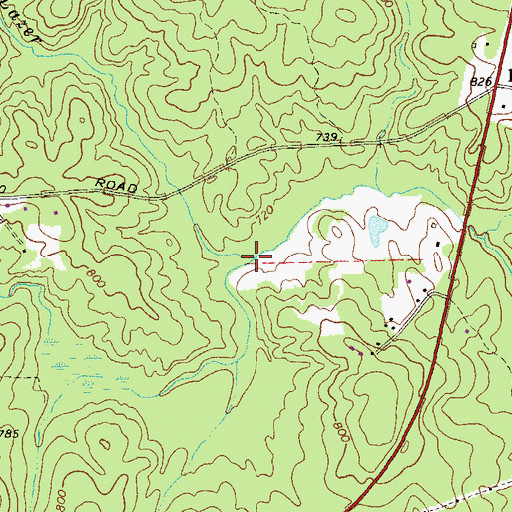 Topographic Map of Rocky Branch, GA