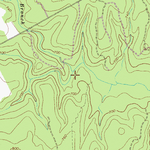 Topographic Map of Rocky Branch, GA