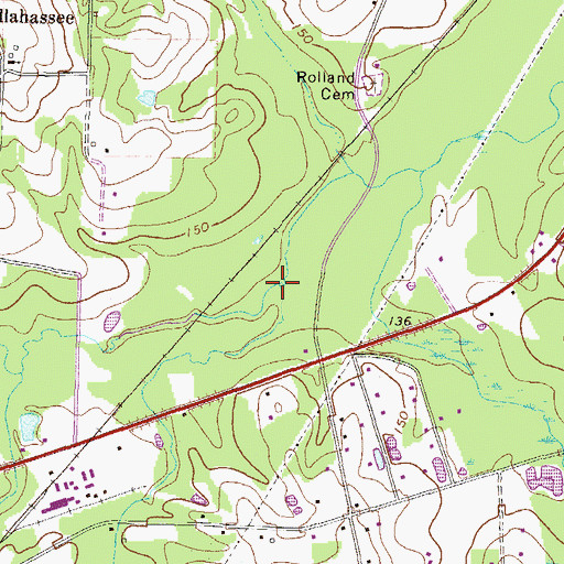 Topographic Map of Rocky Branch, GA
