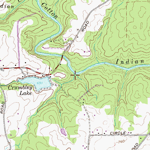 Topographic Map of Rocky Branch, GA