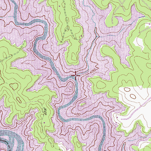 Topographic Map of Rocky Creek, GA