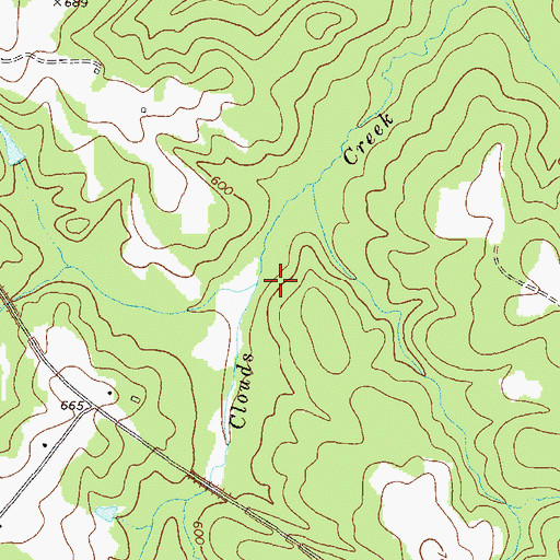 Topographic Map of Rocky Creek, GA