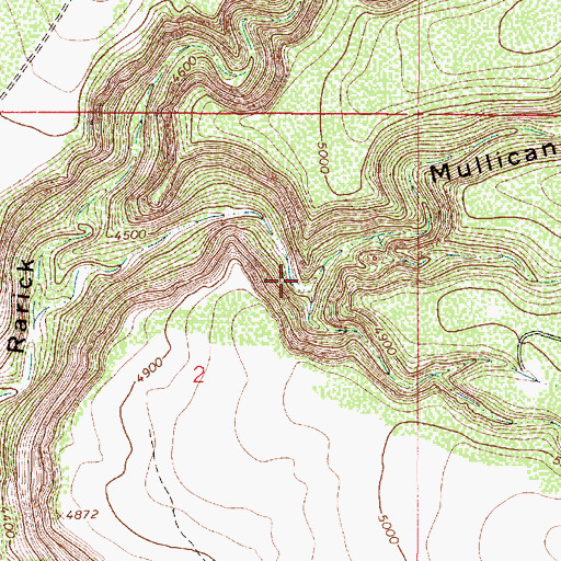 Topographic Map of Mullican Canyon, AZ