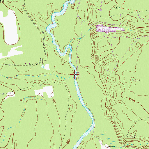 Topographic Map of Rocky Creek, GA