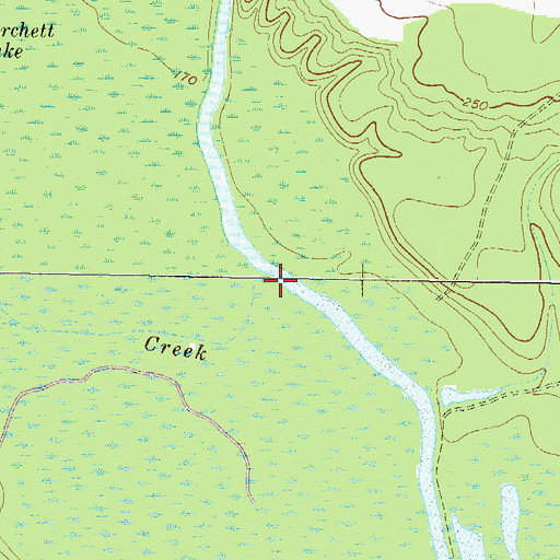 Topographic Map of Rocky Creek, GA