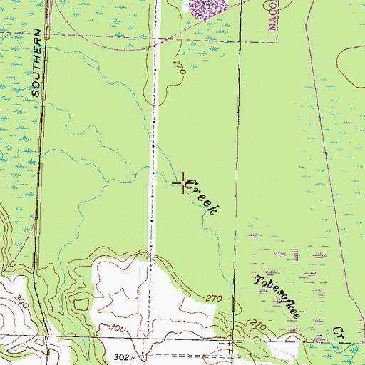 Topographic Map of Rocky Creek, GA