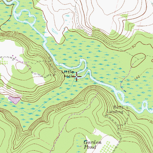 Topographic Map of Rocky Creek, GA