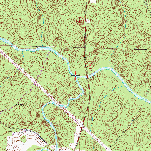 Topographic Map of Rocky Creek, GA