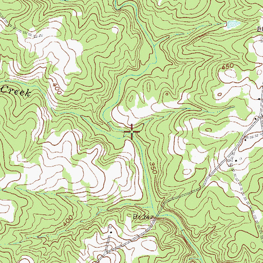 Topographic Map of Rocky Creek, GA