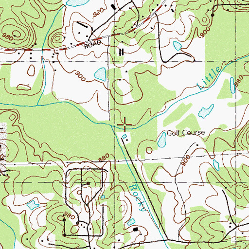 Topographic Map of Rocky Creek, GA