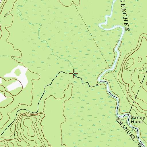 Topographic Map of Rocky Creek, GA