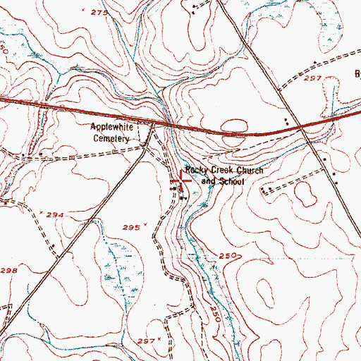 Topographic Map of Rocky Creek Church, GA