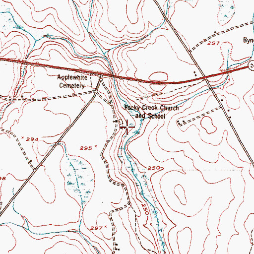 Topographic Map of Rocky Creek School, GA