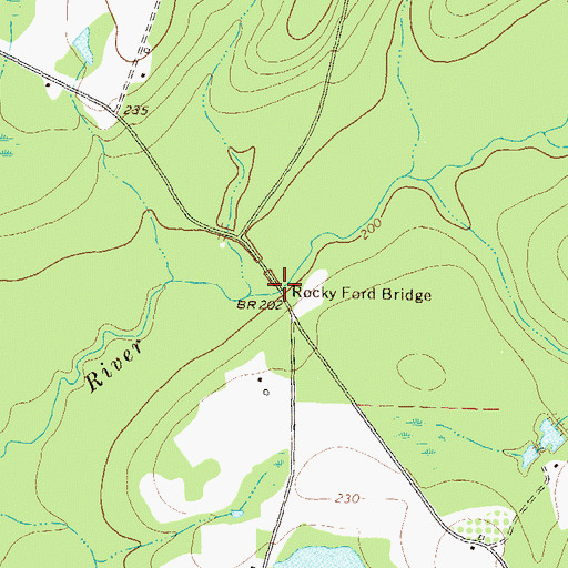 Topographic Map of Rocky Ford Bridge, GA