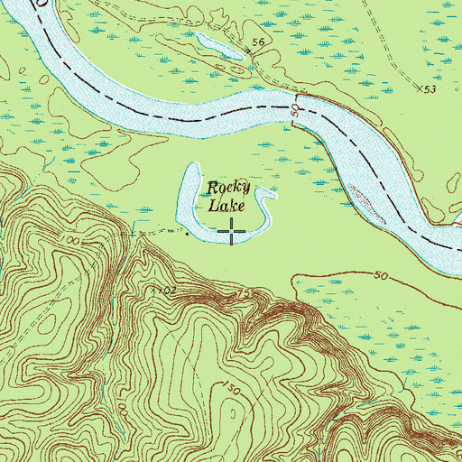 Topographic Map of Rocky Lake, GA