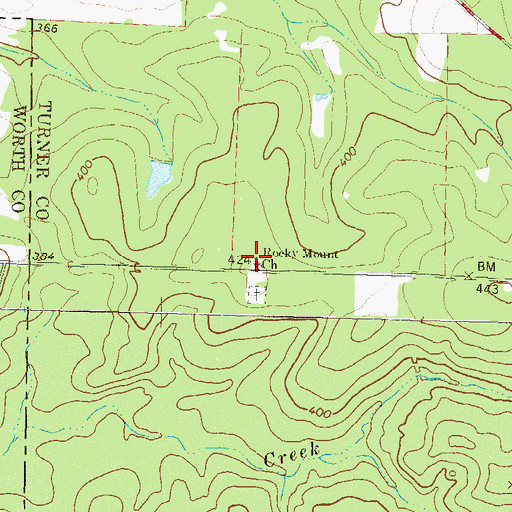Topographic Map of Rocky Mount Church, GA