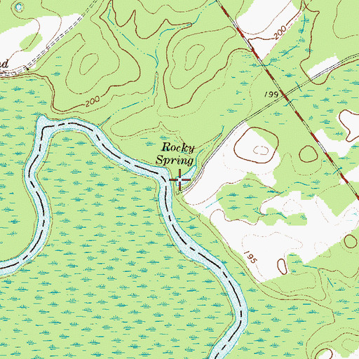 Topographic Map of Rocky Spring, GA